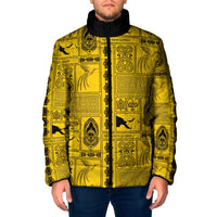 Papua New Guinea Heritage Motif Padded Jacket Yellow Version