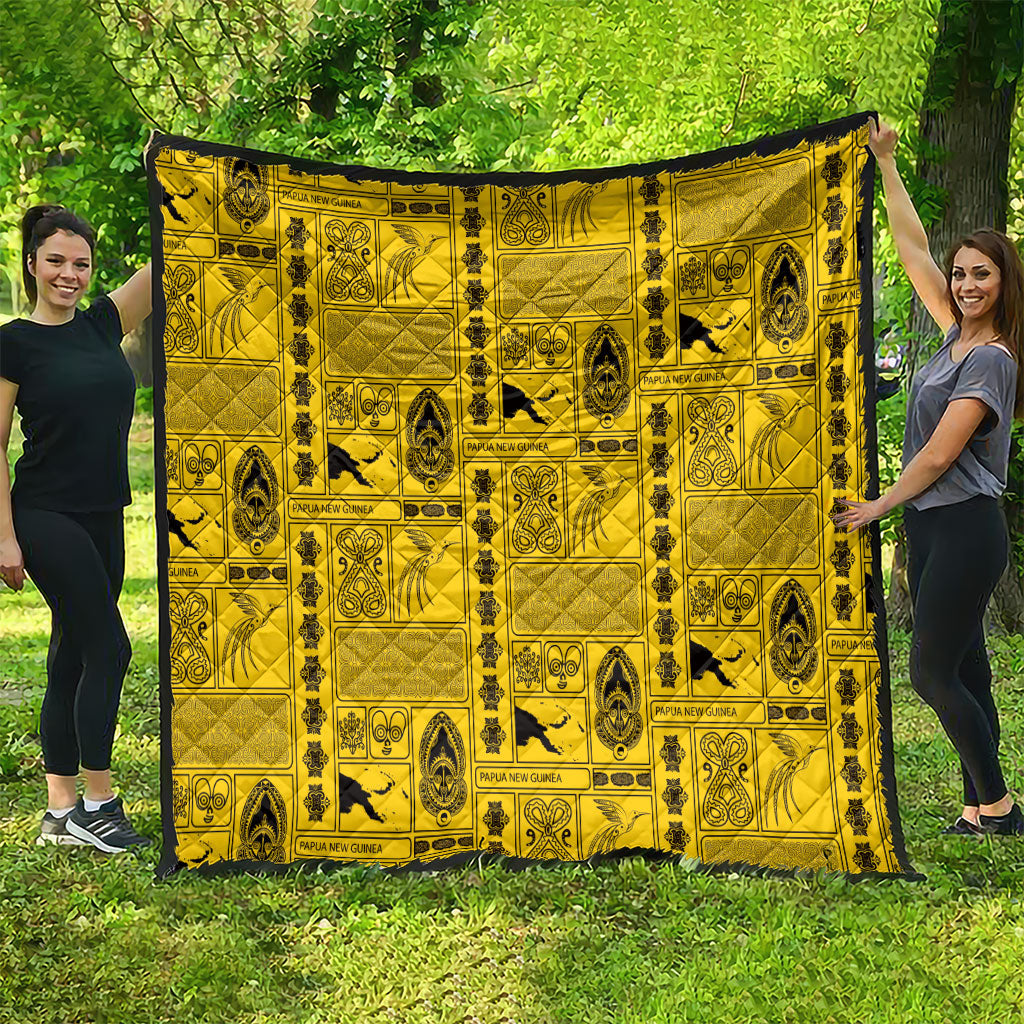 Papua New Guinea Heritage Motif Quilt Yellow Version