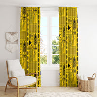 Papua New Guinea Heritage Motif Window Curtain Yellow Version LT05 - Polynesian Pride