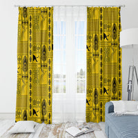 Papua New Guinea Heritage Motif Window Curtain Yellow Version LT05 - Polynesian Pride