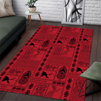 Papua New Guinea Heritage Motif Area Rug Red Version LT05 Red - Polynesian Pride