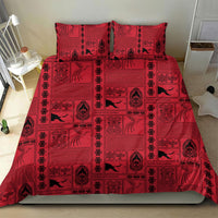 Papua New Guinea Heritage Motif Bedding Set Red Version LT05 - Polynesian Pride