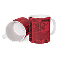 Papua New Guinea Heritage Motif Ceramic Mug Red Version LT05 - Polynesian Pride