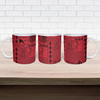 Papua New Guinea Heritage Motif Ceramic Mug Red Version LT05 - Polynesian Pride