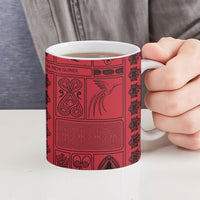 Papua New Guinea Heritage Motif Ceramic Mug Red Version LT05 - Polynesian Pride