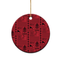 Papua New Guinea Heritage Motif Ceramic Ornament Red Version LT05 - Polynesian Pride