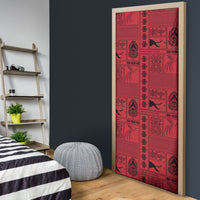 Papua New Guinea Heritage Motif Door Cover Red Version LT05 - Polynesian Pride