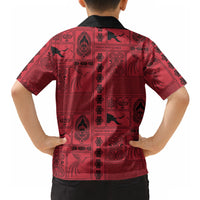 Papua New Guinea Heritage Motif Hawaiian Shirt Red Version LT05 - Polynesian Pride