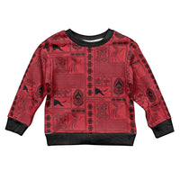 Papua New Guinea Heritage Motif Kid Ugly Christmas Sweater Red Version LT05 Kid Red - Polynesian Pride