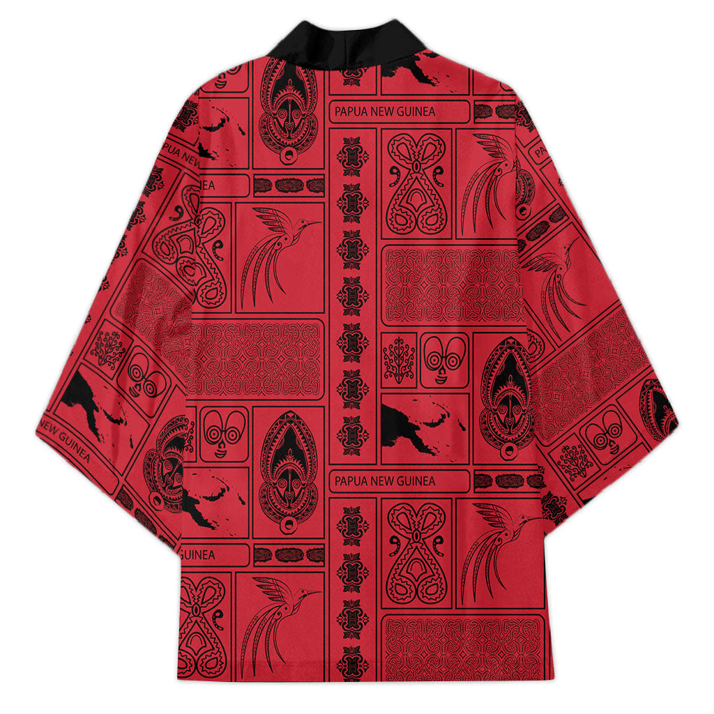 Papua New Guinea Heritage Motif Kimono Red Version