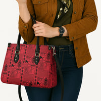 Papua New Guinea Heritage Motif Leather Bag Red Version LT05 - Polynesian Pride