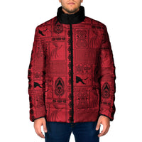 Papua New Guinea Heritage Motif Padded Jacket Red Version