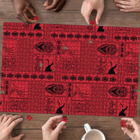 Papua New Guinea Heritage Motif Puzzle Red Version LT05 - Polynesian Pride