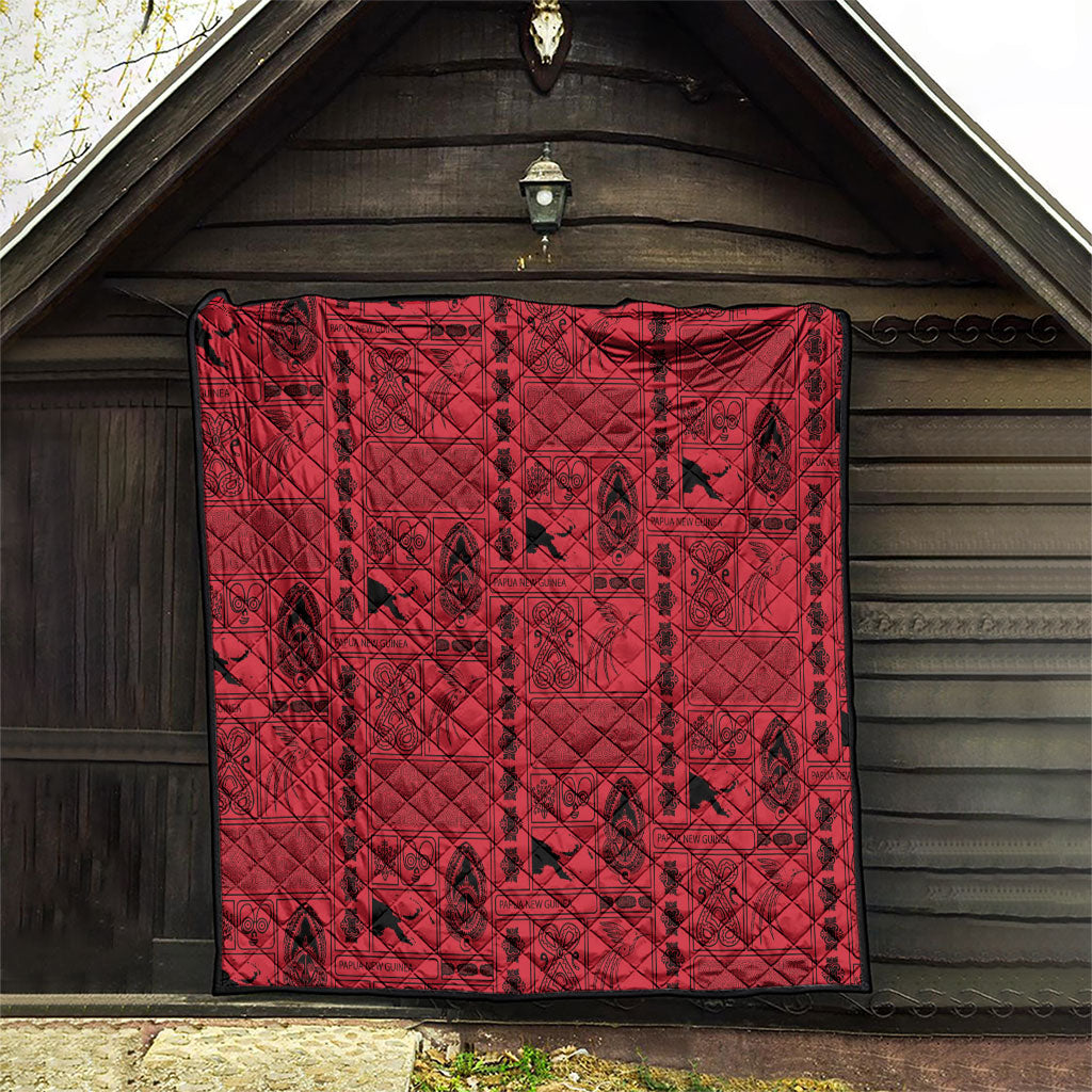 Papua New Guinea Heritage Motif Quilt Red Version LT05 - Polynesian Pride