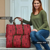Papua New Guinea Heritage Motif Travel Bag Red Version LT05 - Polynesian Pride