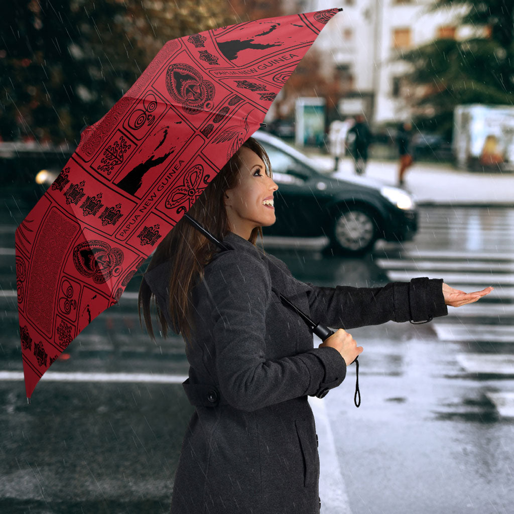 Papua New Guinea Heritage Motif Umbrella Red Version LT05 - Polynesian Pride