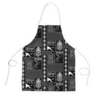 Papua New Guinea Heritage Motif Apron Black Version LT05 Black - Polynesian Pride