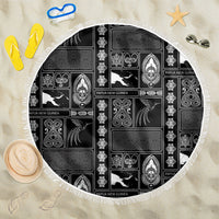 Papua New Guinea Heritage Motif Beach Blanket Black Version