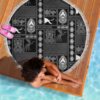 Papua New Guinea Heritage Motif Beach Blanket Black Version