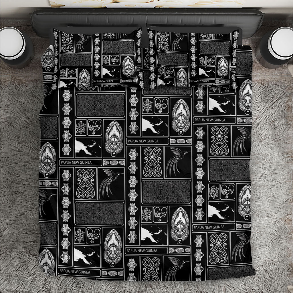 Papua New Guinea Heritage Motif Bedding Set Black Version