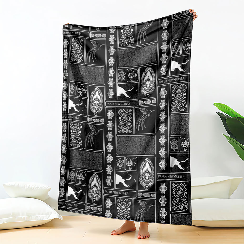 Papua New Guinea Heritage Motif Blanket Black Version