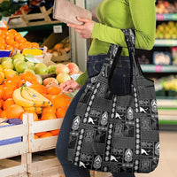 Papua New Guinea Heritage Motif Grocery Bag Black Version LT05 - Polynesian Pride