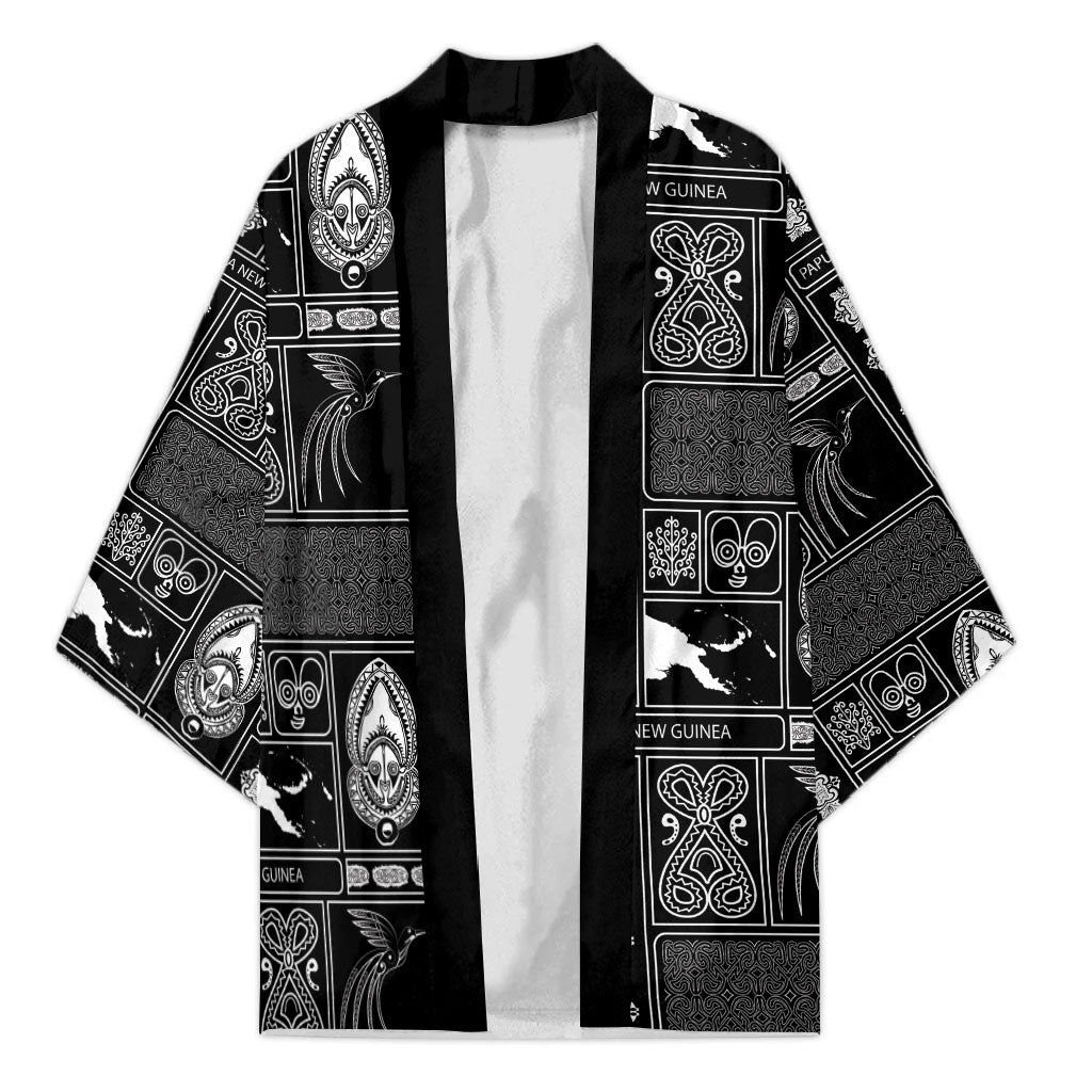 Papua New Guinea Heritage Motif Kimono Black Version