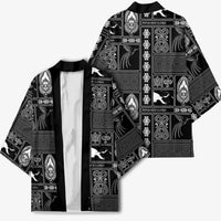 Papua New Guinea Heritage Motif Kimono Black Version LT05 - Polynesian Pride