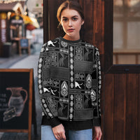 Papua New Guinea Heritage Motif Ugly Christmas Sweater Black Version LT05 - Polynesian Pride