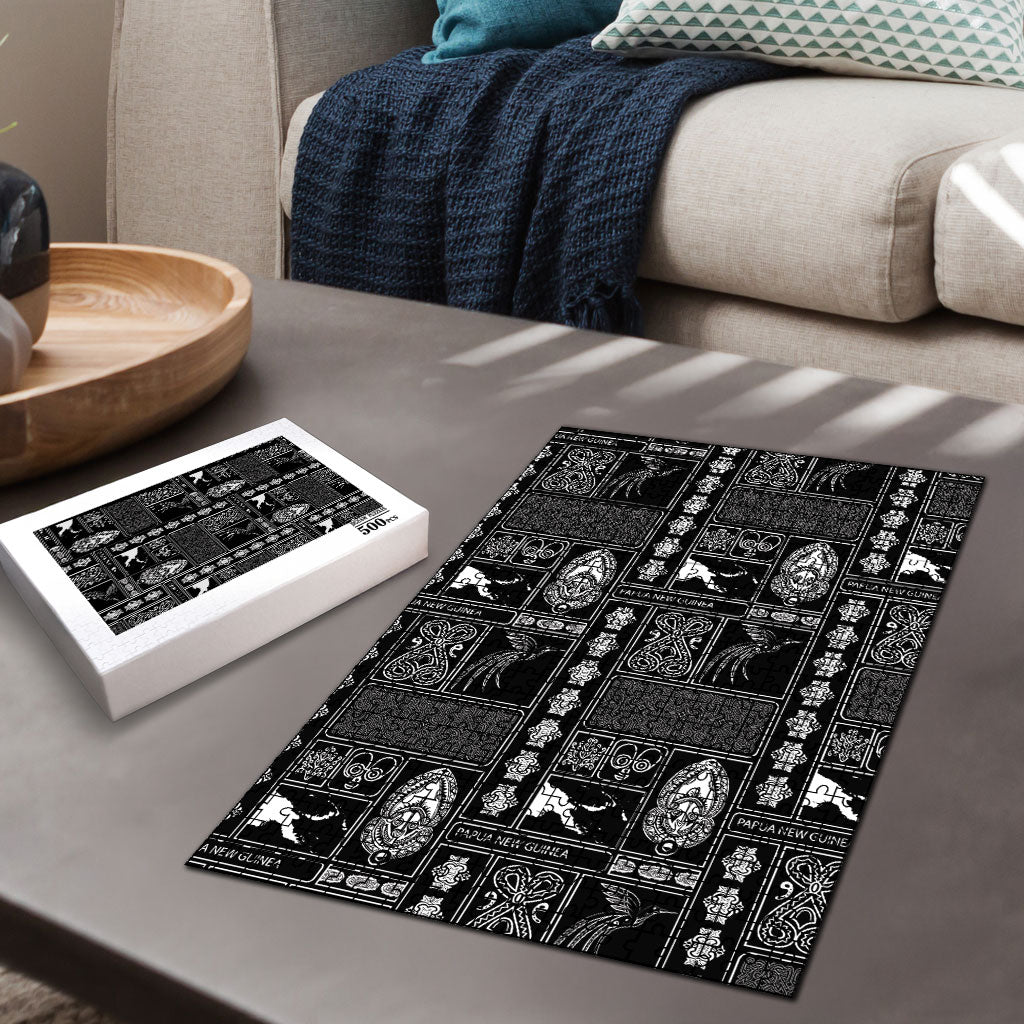 Papua New Guinea Heritage Motif Puzzle Black Version LT05 - Polynesian Pride