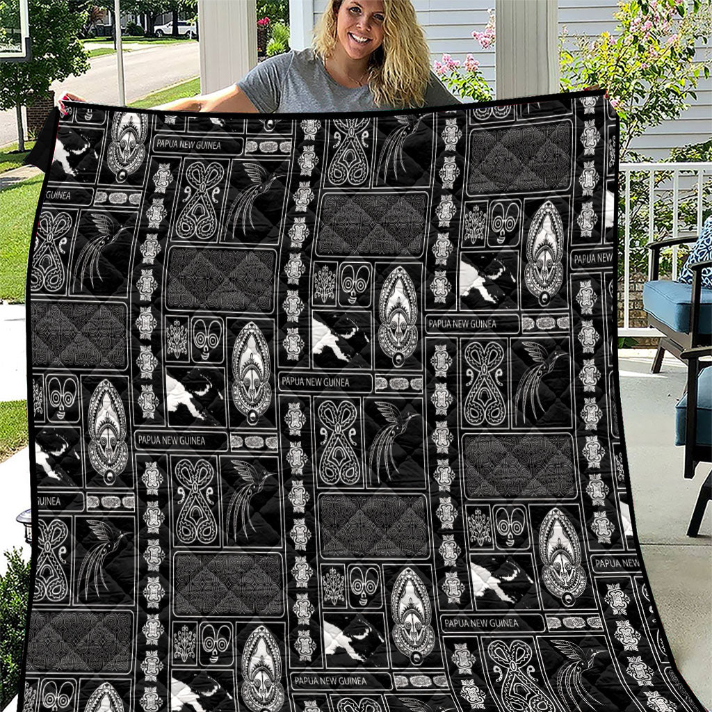 Papua New Guinea Heritage Motif Quilt Black Version