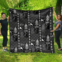 Papua New Guinea Heritage Motif Quilt Black Version LT05 - Polynesian Pride