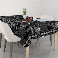 Papua New Guinea Heritage Motif Tablecloth Black Version LT05 - Polynesian Pride