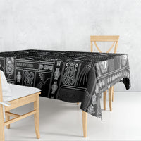 Papua New Guinea Heritage Motif Tablecloth Black Version LT05 - Polynesian Pride