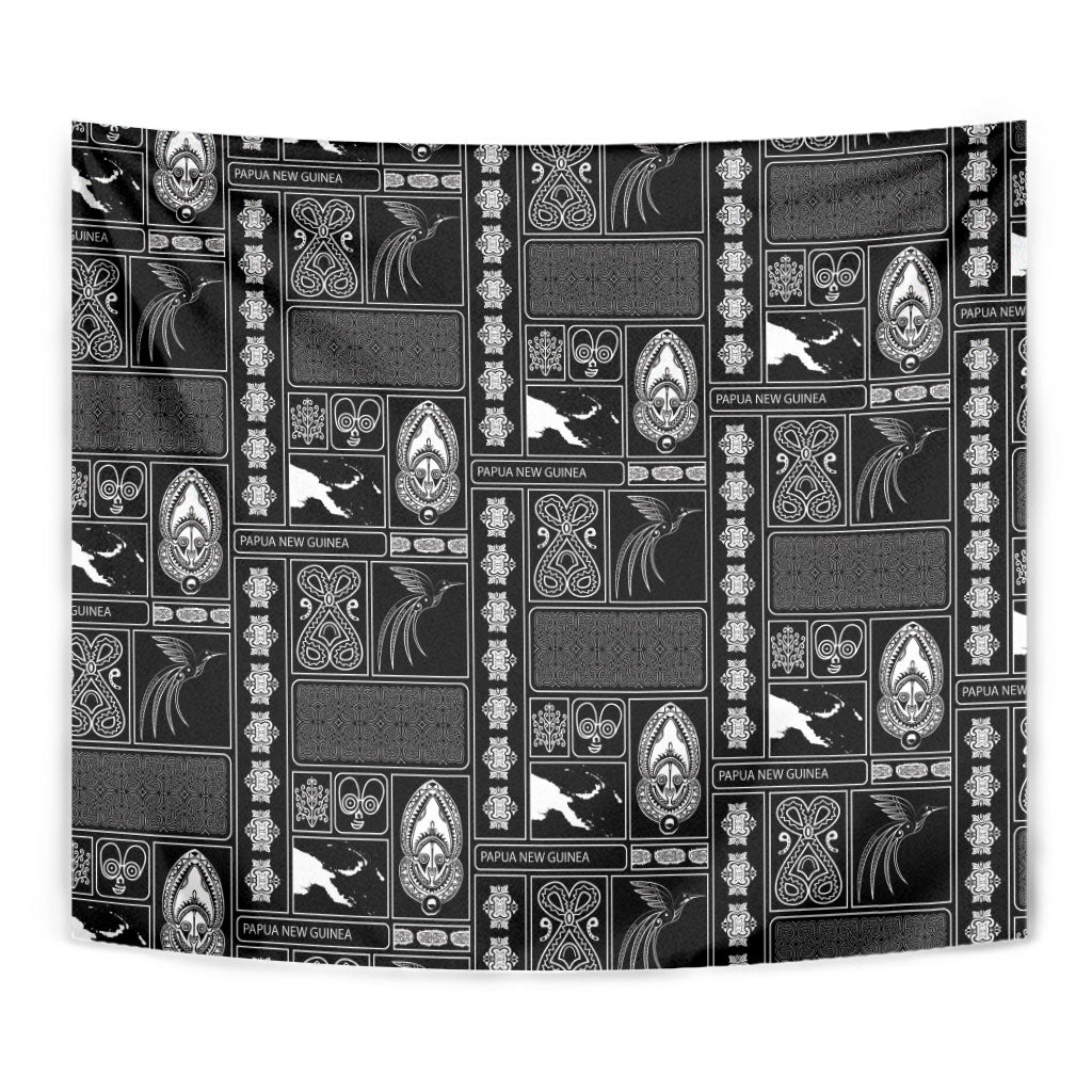 Papua New Guinea Heritage Motif Tapestry Black Version LT05 - Polynesian Pride