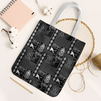 Papua New Guinea Heritage Motif Tote Bag Black Version LT05 White Strap One Size Black - Polynesian Pride