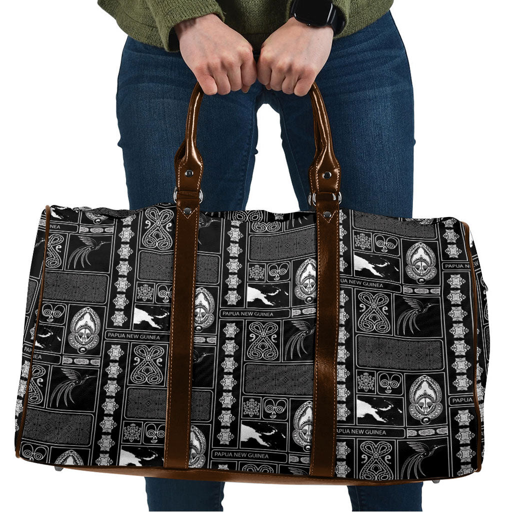 Papua New Guinea Heritage Motif Travel Bag Black Version