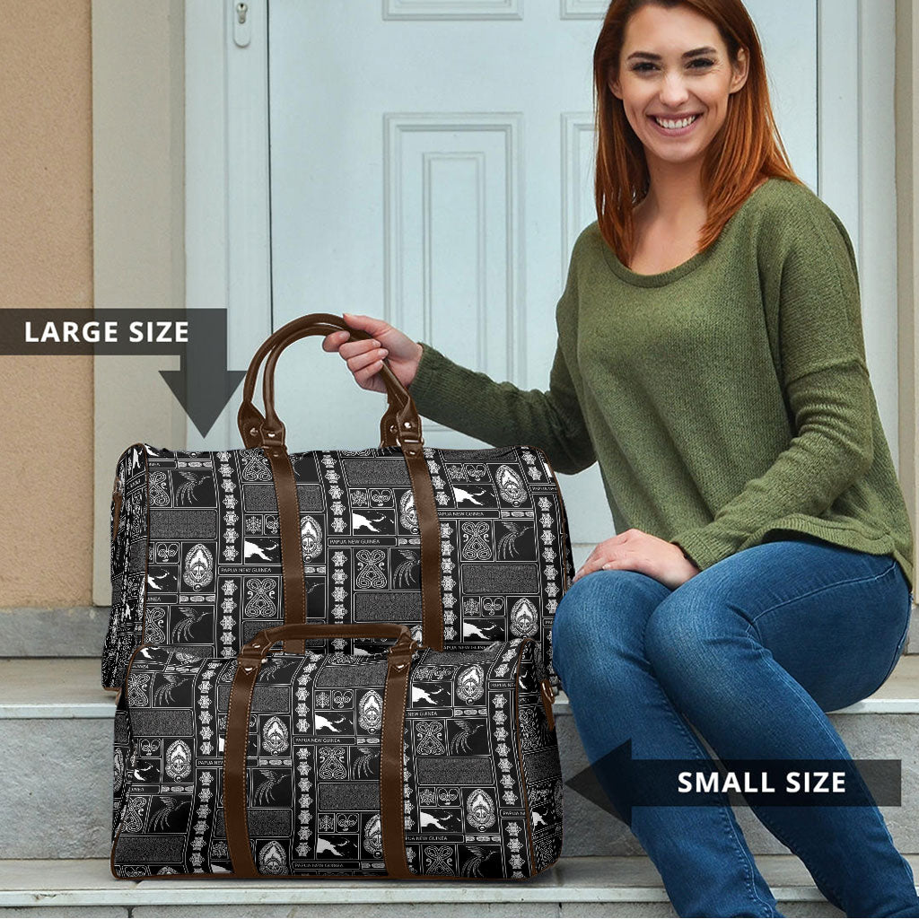 Papua New Guinea Heritage Motif Travel Bag Black Version LT05 - Polynesian Pride