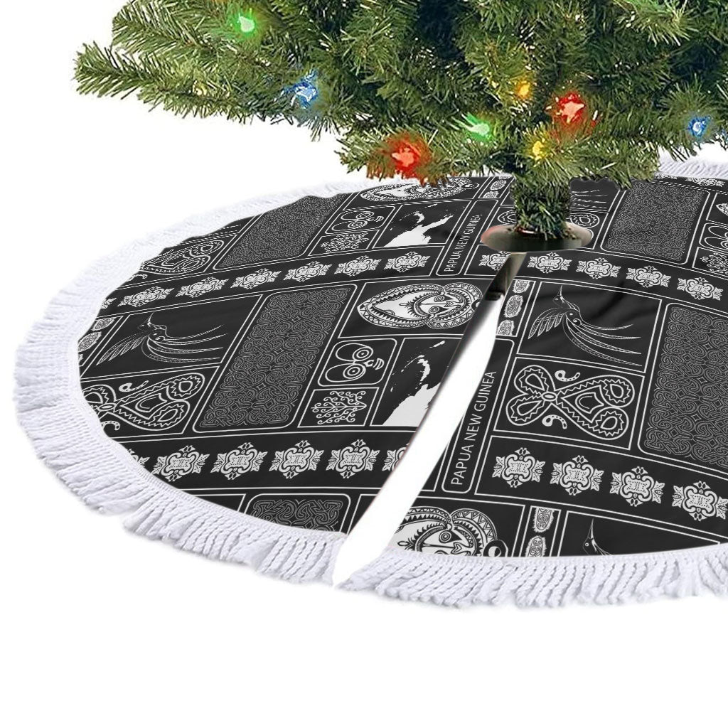 Papua New Guinea Heritage Motif Tree Skirt Black Version LT05 - Polynesian Pride