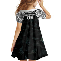 Custom New Zealand Fern Women Rugby Family Matching Off Shoulder Short Dress and Hawaiian Shirt Maori Pattern LT05 - Polynesian Pride