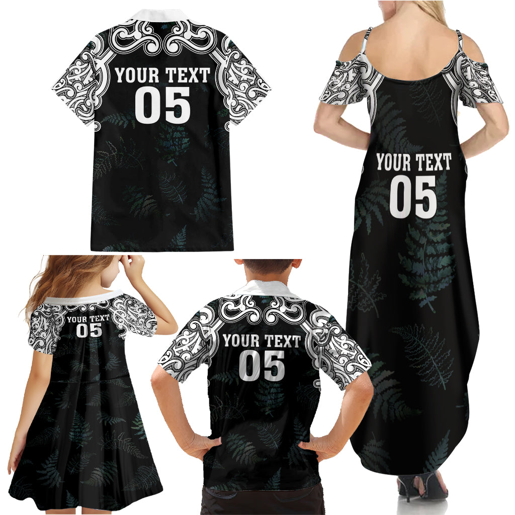 Custom New Zealand Fern Women Rugby Family Matching Summer Maxi Dress and Hawaiian Shirt Maori Pattern LT05 - Polynesian Pride