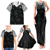 Custom New Zealand Fern Women Rugby Family Matching Tank Maxi Dress and Hawaiian Shirt Maori Pattern LT05 - Polynesian Pride