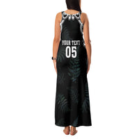 Custom New Zealand Fern Women Rugby Family Matching Tank Maxi Dress and Hawaiian Shirt Maori Pattern LT05 - Polynesian Pride
