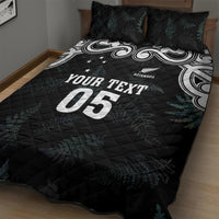 Custom New Zealand Fern Women Rugby Quilt Bed Set Maori Pattern LT05 - Polynesian Pride
