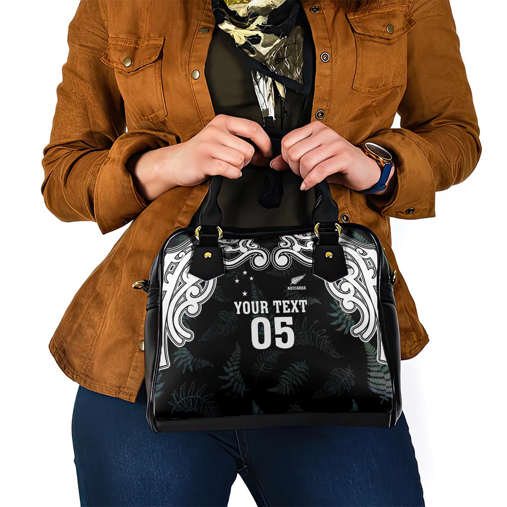 Custom New Zealand Fern Women Rugby Shoulder Handbag Maori Pattern
