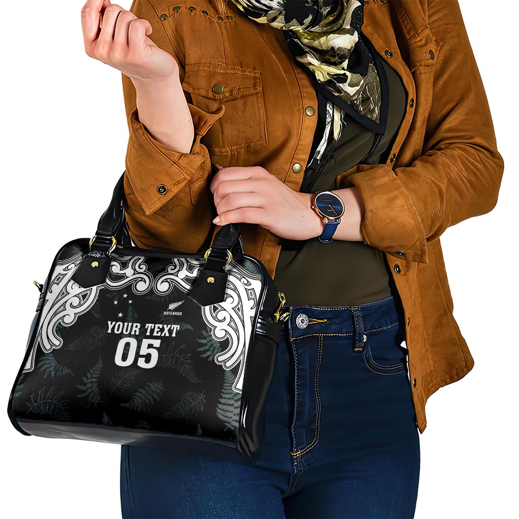 Custom New Zealand Fern Women Rugby Shoulder Handbag Maori Pattern