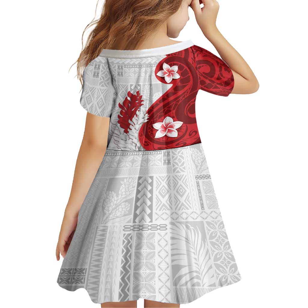 Samoa Teuila 2024 Family Matching Short Sleeve Bodycon Dress and Hawaiian Shirt Samoan Siapo Pattern Red Version