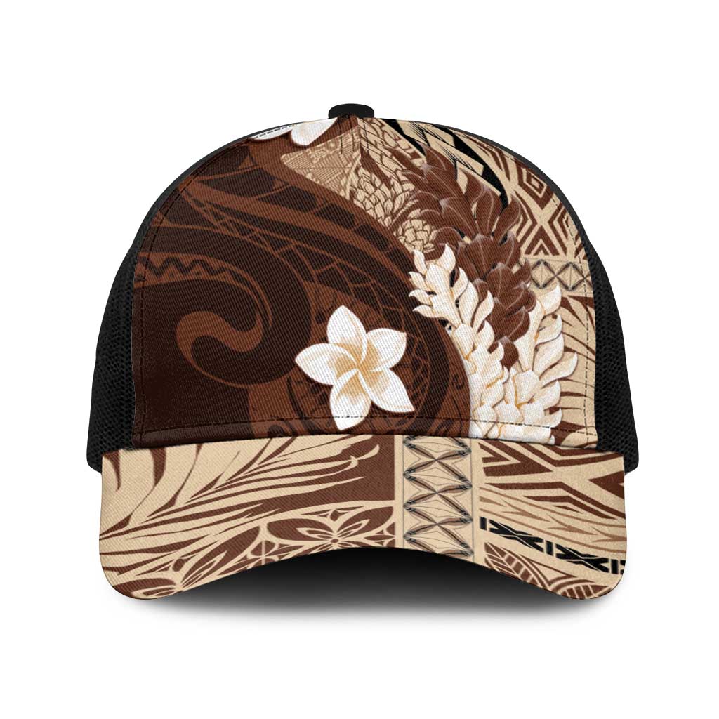 Samoa Teuila 2025 Baseball Net Cap Samoan Siapo Pattern Brown Version - Polynesian Pride