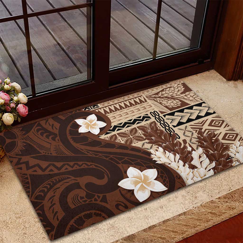 Samoa Teuila 2024 Rubber Doormat Samoan Siapo Pattern Brown Version
