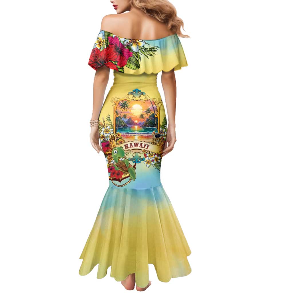Aloha Hawaii Turtle Family Matching Mermaid Dress and Hawaiian Shirt Retro Style - Polynesian Pride